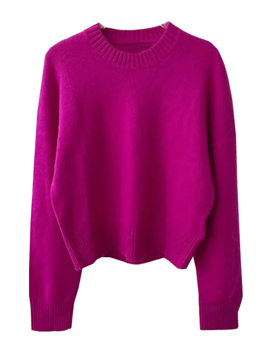 

Женский жаккардовый свитер с круглым вырезом, повседневный Универсальный трикотажный топ с длинным рукавом, весна 2024