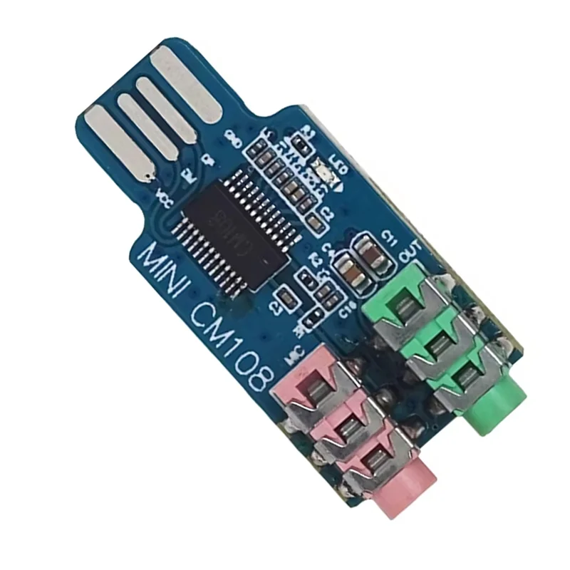 Wyjątkowa karta dźwiękowa USB bez sterowników, zewnętrzna karta dźwiękowa do komputera, moduł karty dźwiękowej do laptopa, karta dźwiękowa USB z chipem CM108