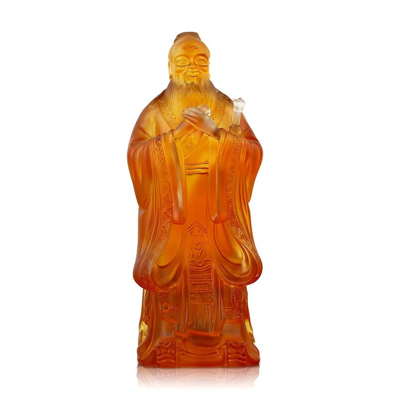 Moral Saint Founder Teacher Confucianism Philosopher Colored Glaze Confucius Kong Zi Kongzi Sculpture School Statue Decorate