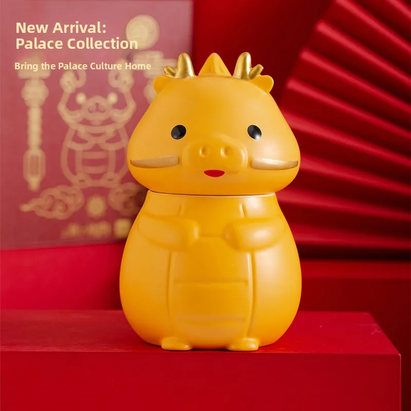 Creative Ceramic Dragon Year Tea Cup Cute Zodiac Water Cup Practical Festival Special Offer Court Style Cartoon Design