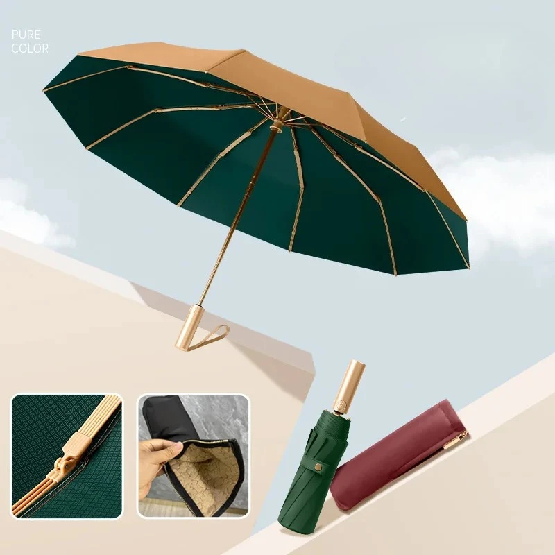 Windproof Automatic Business Umbrellas, New Fabrics Sun UV UPF50 + Protected, Compact Folding Rain Umbrellas for Men and Women