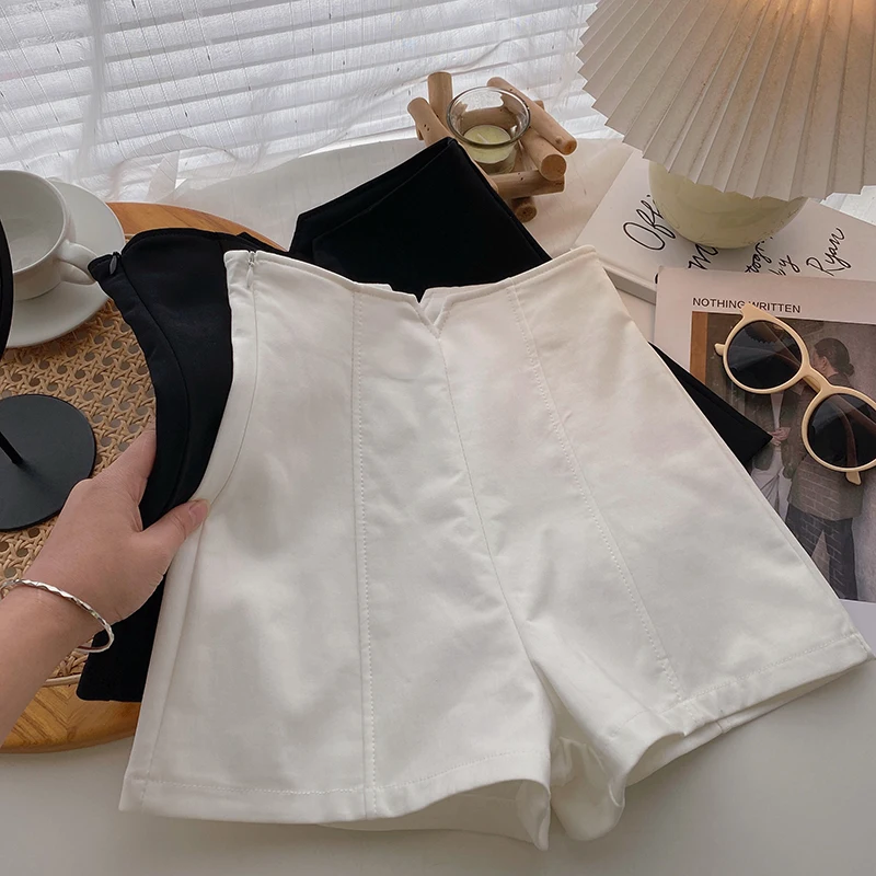 Black High Waist Wide Leg Pants Women's Summer New Style Korean Version Thinming Casual Thinming Versatile High Waist Shorts