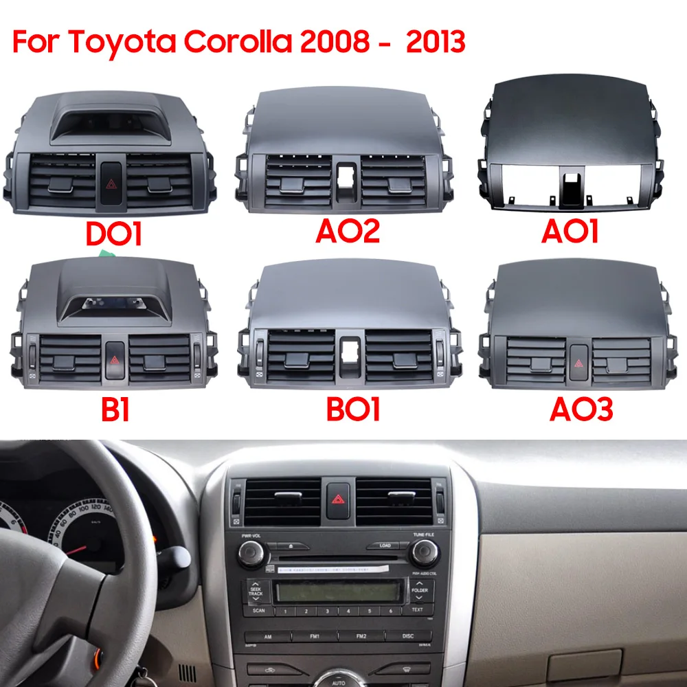 

Для Toyota Corolla Altis 2008-2013: центральная панель воздуховода кондиционера, решетка вентиляции, накладка на воздуховод