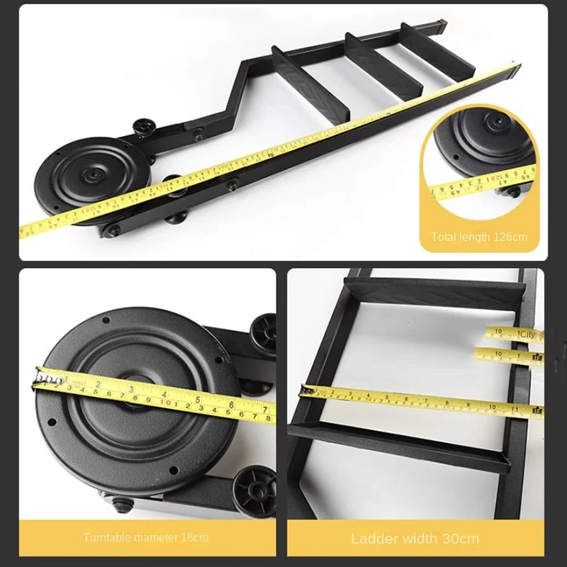 Imagem -06 - Universal Tailgate Rotary Ladder Adequado para Pickup Caminhão Porta Traseira do Carro Escada Auxiliar Dobrável 126cm