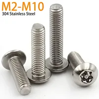 M2 M3 M4 M5 M6 M8 M10 304 Stainless Steel Round Head Six Lobe Torx Button Security Bolt With Pin Anti-theft Tamper Proof Screw