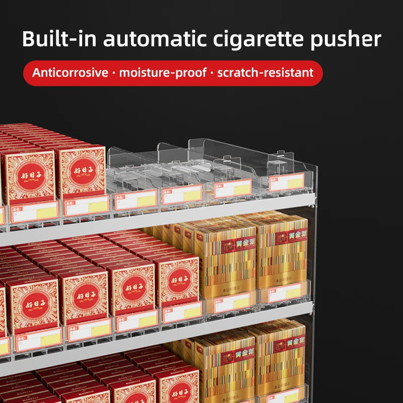 Multi-Tier Cigarettes Display Stand Large Capacity Automatic Cigarette Pusher Popup Smoothly Easy To Take The Smoke Case Cabinet