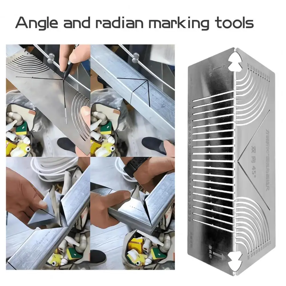 Versatile Angle Measuring Tool Adjustable Angle Arc Marking Tool for Metal Corrosion Resistant Scriber Dual-purpose Linear Arc