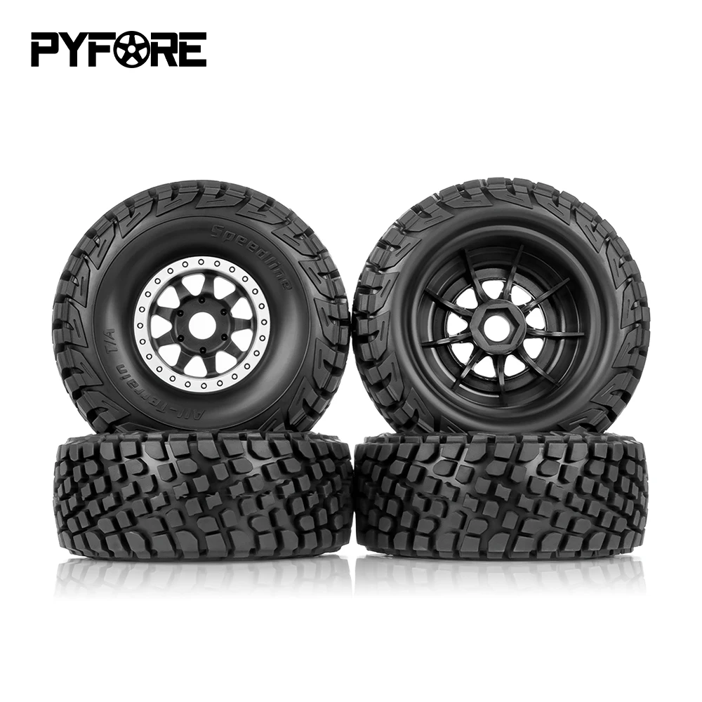 PYFORE – pneus tout-terrain 137x55mm, adaptateur 17mm, 4 pièces pour MOJAVE YK4072 YK4073 1/7 RC modèle de voiture, accessoires de camion du désert