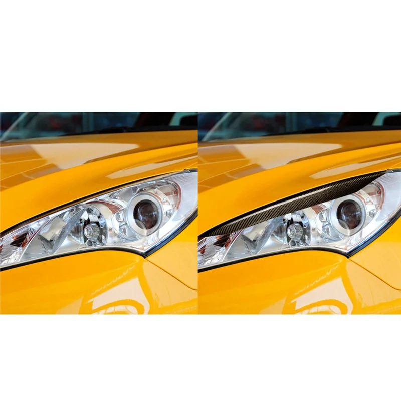 

For Hyundai ROHENS-Coupe 2009-2011 Carbon Fiber Headlights Eyelids Eyebrows Cover-A61E