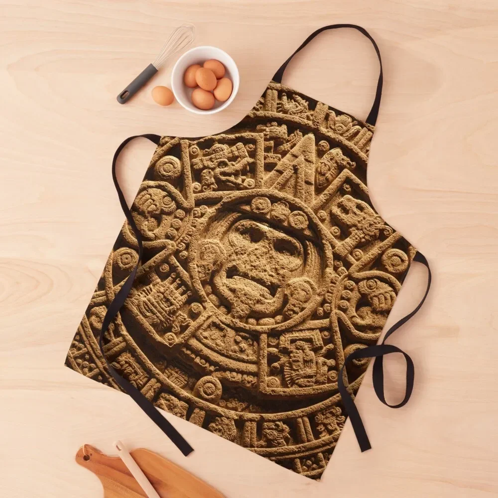 

Aztec Sun Stone | Aztec Calendar | Mayan Calendar Stone in Mexico Apron Household Items home women Apron