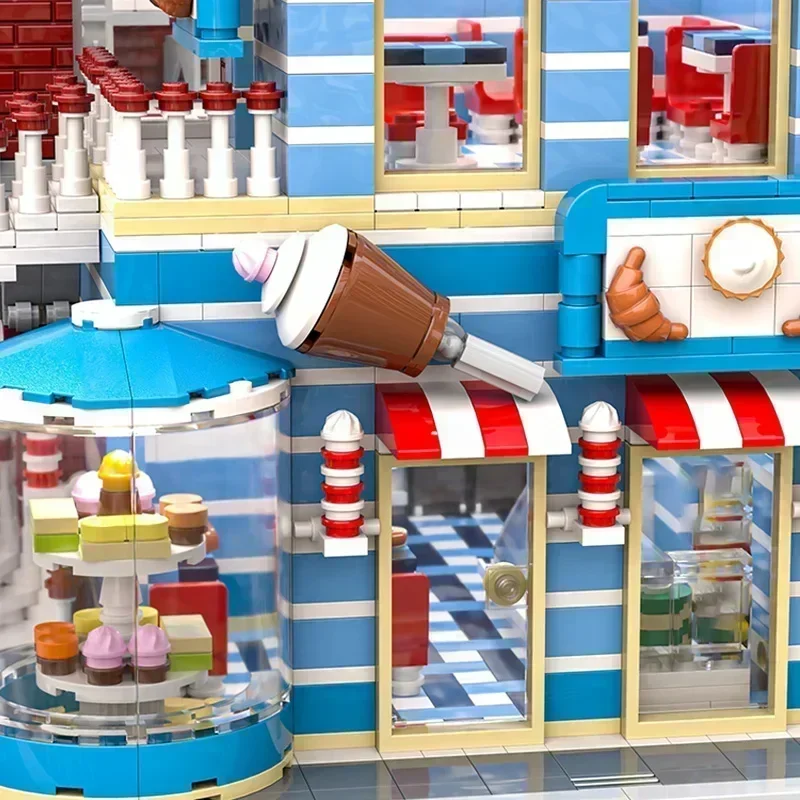 Moc Bouwstenen Stad Street View Model Hoek Gebouw Technologie Modulaire Blokken Geschenken Kerst Speelgoed DIY Sets Montage