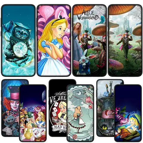 Phone Cover for Apple iPhone 16 15 11 17 Pro XS Max XR 6 7 8 Plus + SE 2022 17E 16E Casing Case Alice in Wonderland Cat