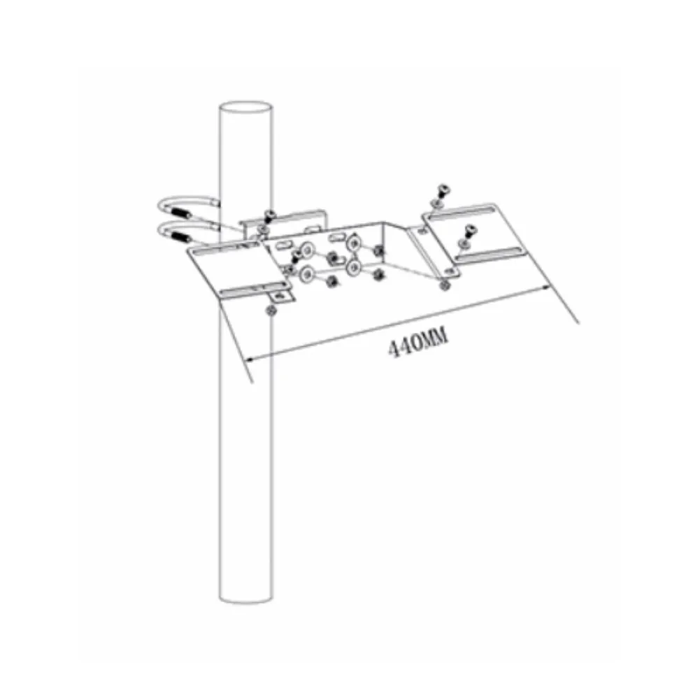 Solar Panel Bracket Steel Wall Mount Column Clamp for Garden Light Monitoring Device 3W-15W Photovoltaic Support Accessories