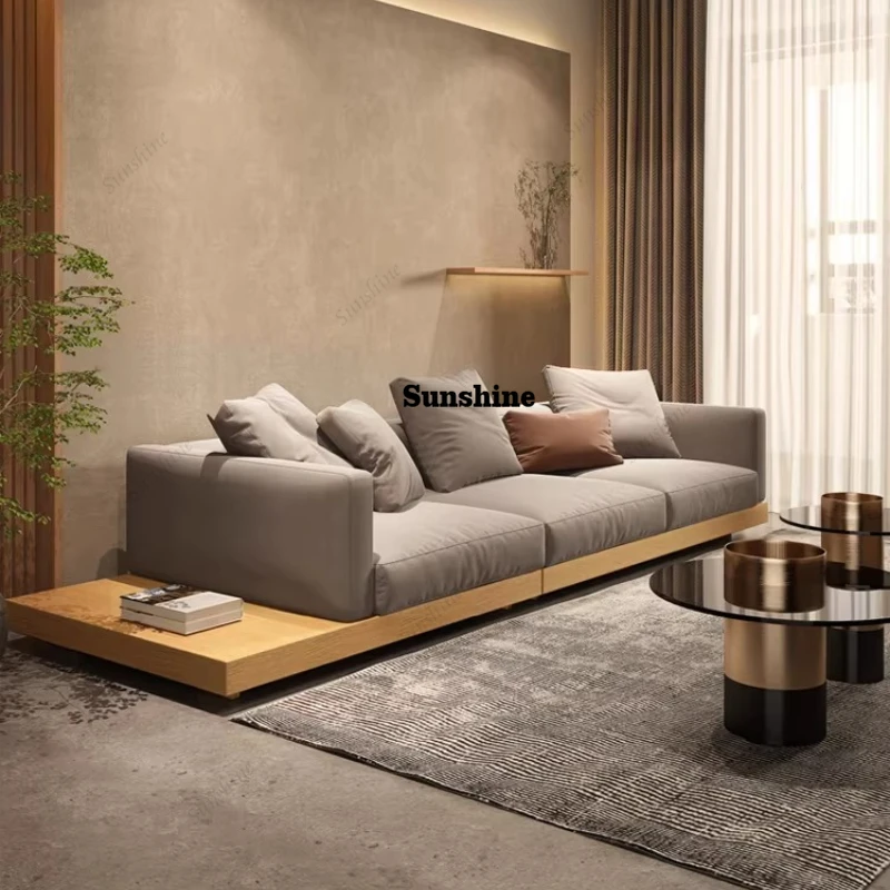 

Japanese-style, grid technology fabric sofa small apartment floor tatami Nordic modern simple living room