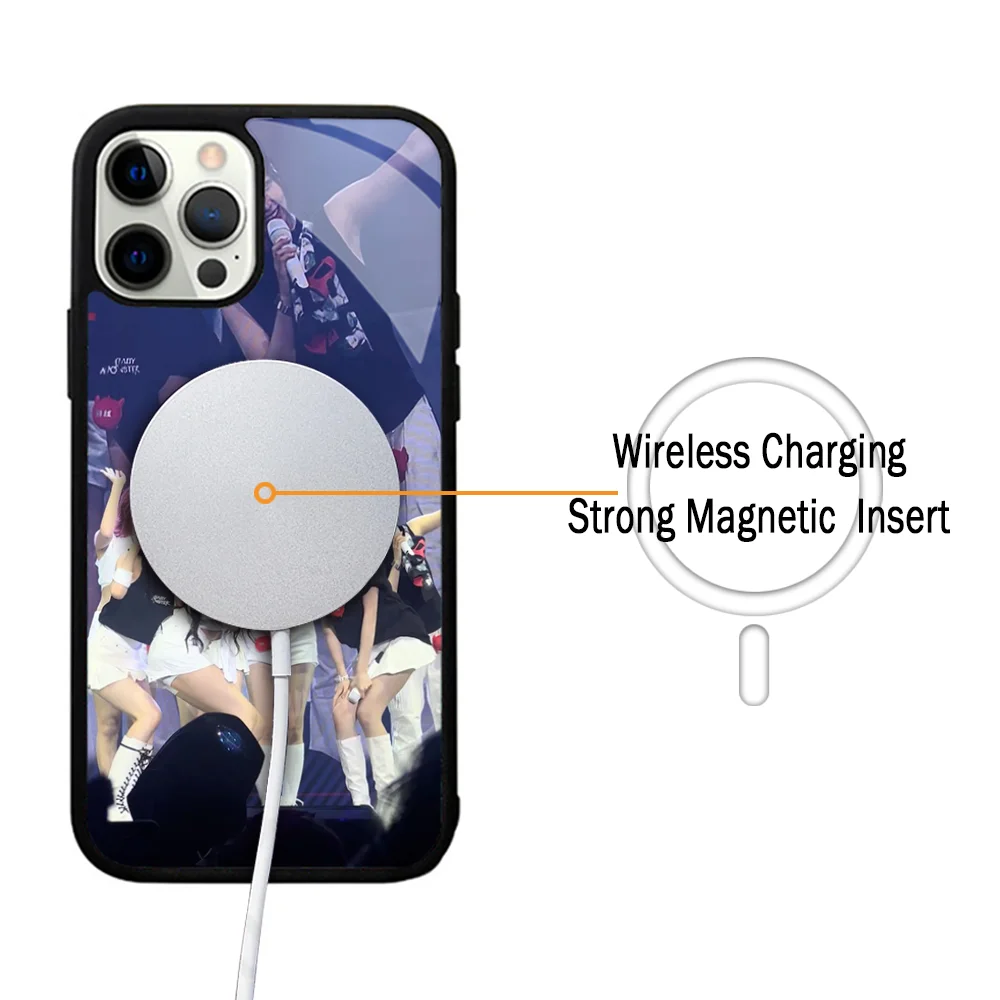 BabyS Kpop M-monster Phone Case For IPhone 11 12 13 14 15 Plus Pro Max Mirror Acrylic Cover For Magsafe Wireless Charging