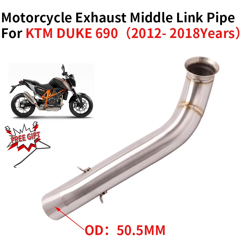 

Slip On For KTM DUKE 690 DUKE690 2012 - 2018 51MM Motorcycle Exhaust Escape Muffler Middle Link Pipe Moto DB Killer Stainless St