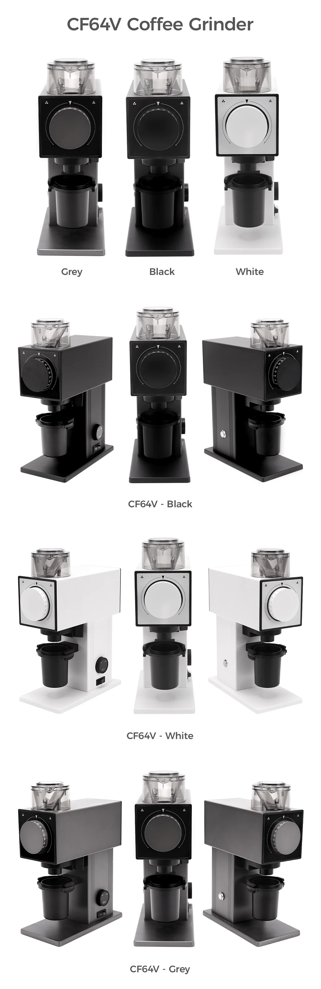 Wholesale Commercial Home 400W CF64V Stainless Steel Electric Coffee Bean Grinder Automatic Milling Machine for Hotel Household
