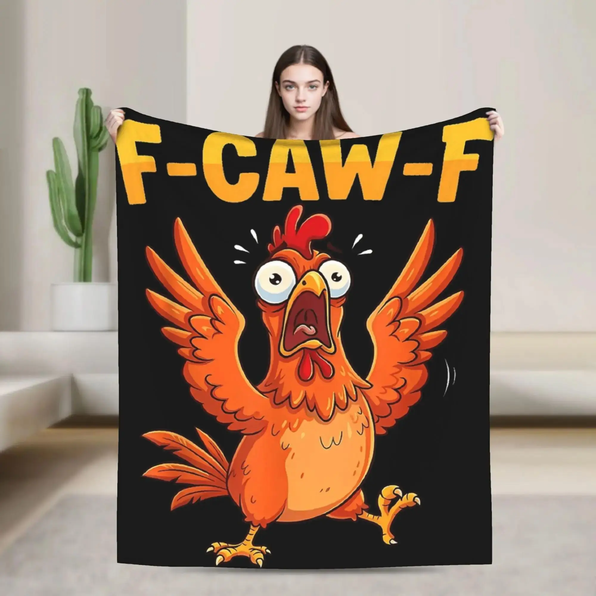 

Забавное плюшевое фланнелевое одеяло-плед с курицей FCawF для детей и взрослых, мягкое, качественное, на заказ, для домашнего декора