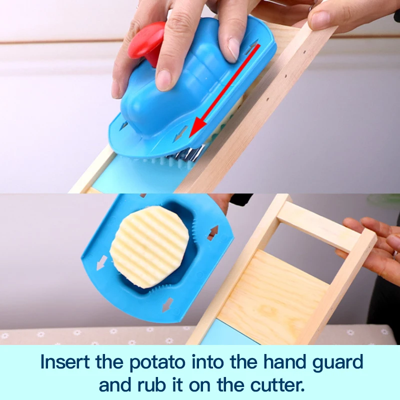 Griglia di patate artefatto affettatrice di patate Set di tagli Grid Wipe Grid Knife tagliaverdure Wave Knife Cut Flower Knife gadget accessori