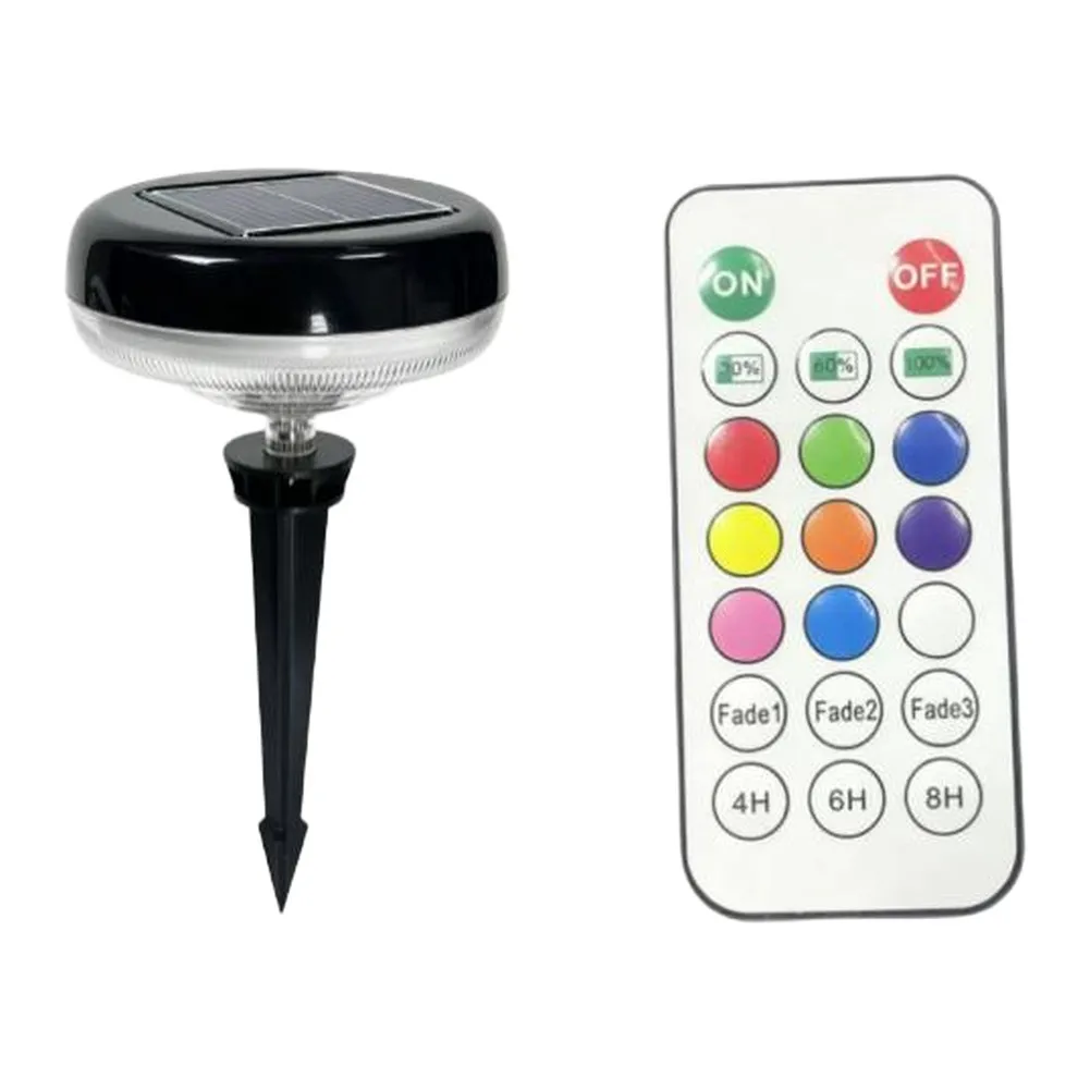 Auto-Activated Solar Landscape Lights with Remote Color and Brightness Control and All-Weather Rated Enclosure