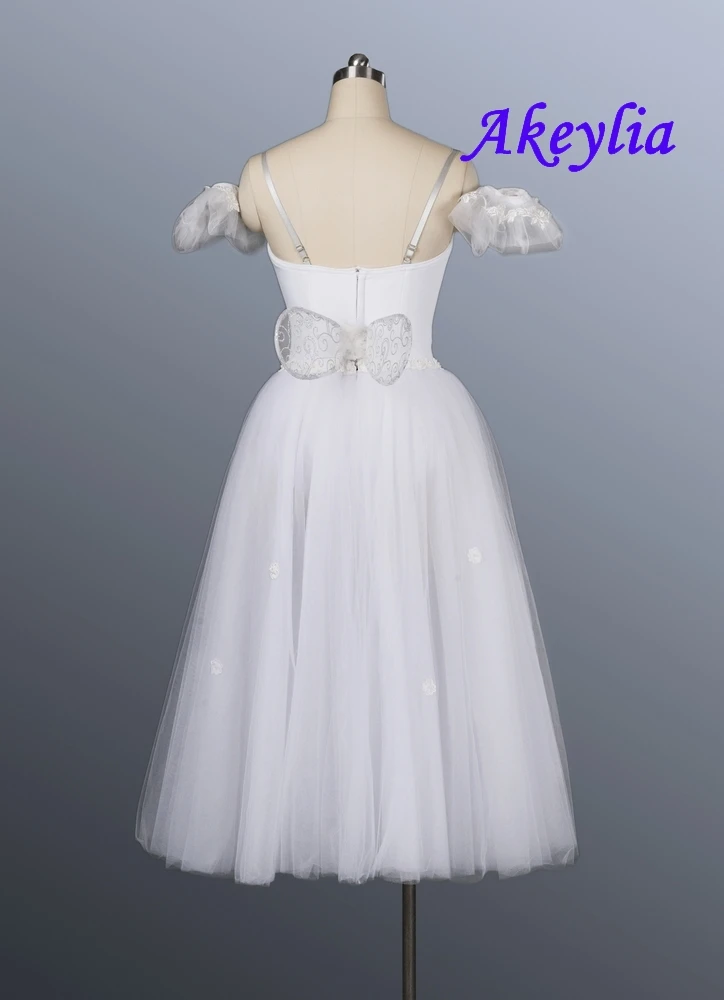 La Sylphide-Robe Tutu de Ballet Romantique pour Femme, Ailes de Ballerine, Blanc Dégradé, Tutu Long Professionnel avec Ailes