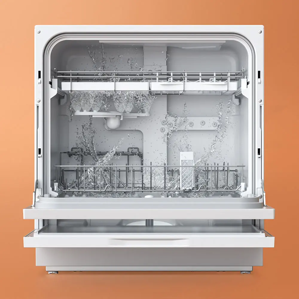 Fully Automatic Intelligent Household Dishwasher Electric with Free Installation Plastic Housing for Dryer and Sterilizer