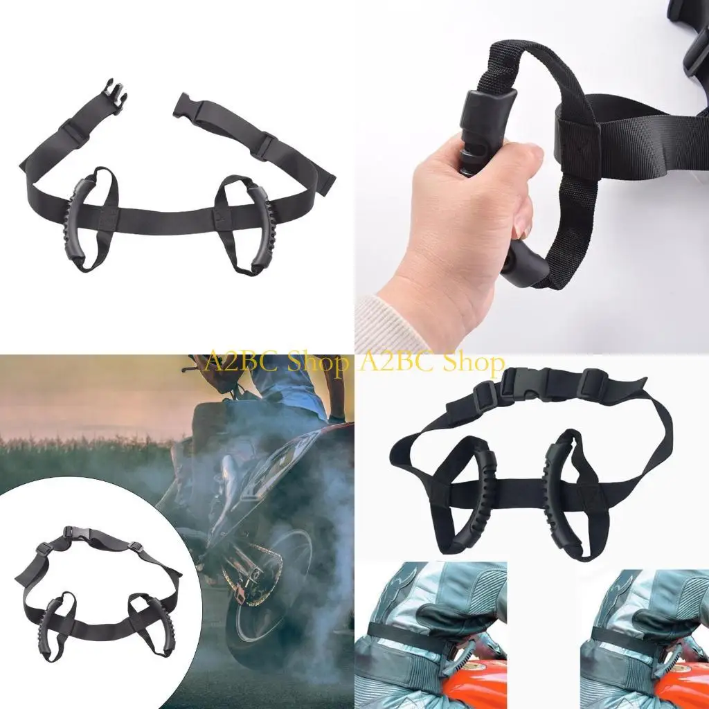 A2BC Secure Pillion Grab Handle Comfortable Motorcycle Rear Seats Passenger Waist Belt Passenger Harness for Safe ridings