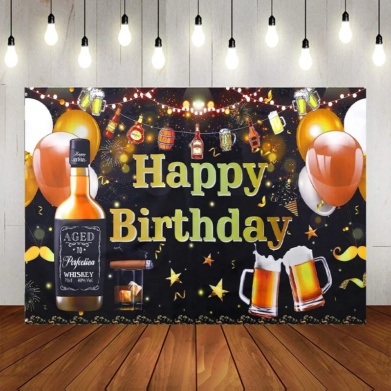 Whiskey Birthday Party Decorations Banner Perfection Backdrop Holiday Beer Themed Photo Props Photographic Background