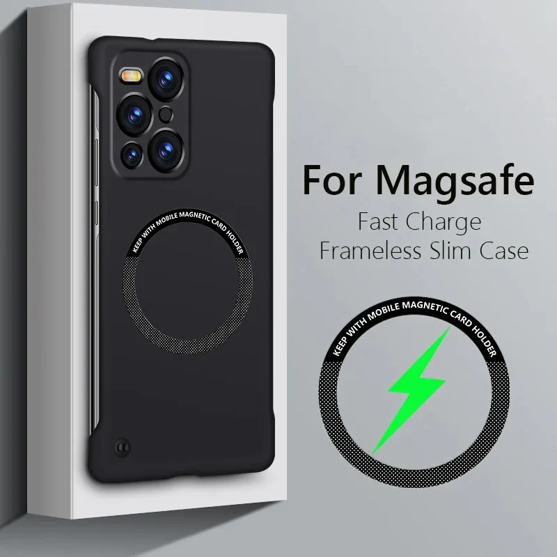Frameless Magnetic For Slim Phone Case Cover For OPPO Find X3 Pro Case Cover Wireless Charging Hard Back Cover Cases