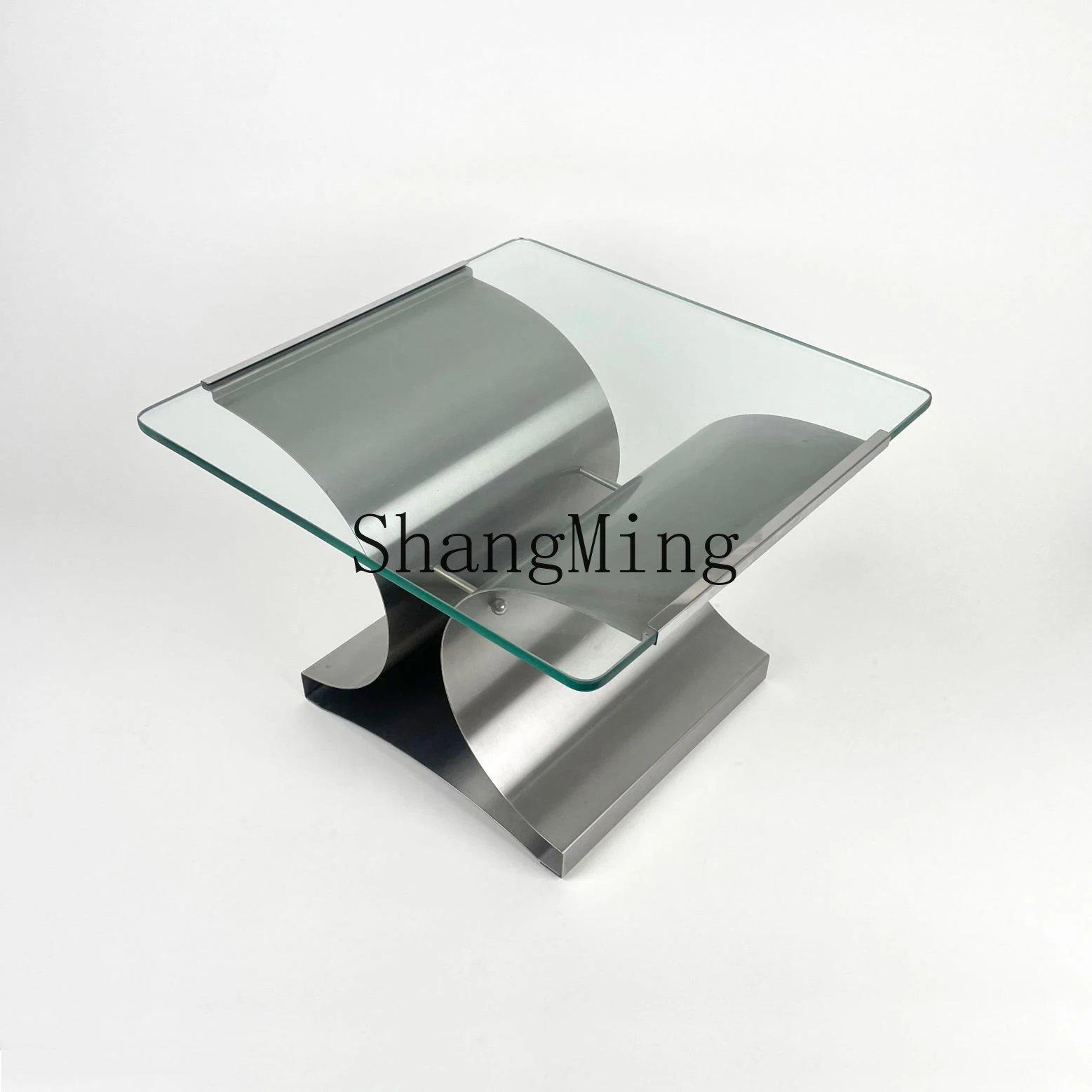

CL tempered small square side tablestainless steel art coffee table