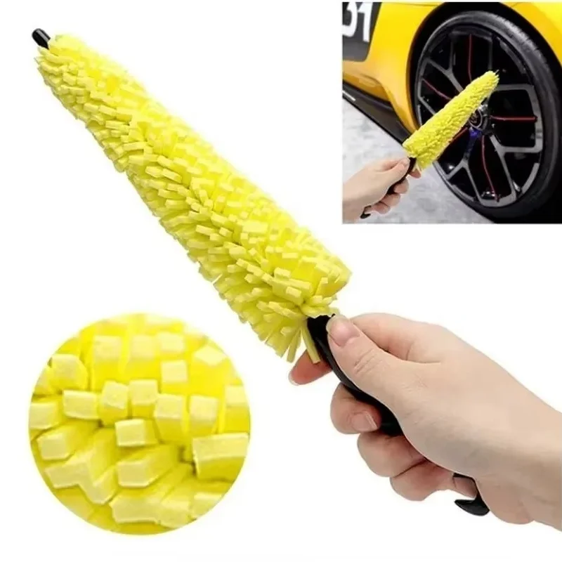 1Pcs Car Wheel Cleaner Brush Tire Rim Cleaning Tool Auto Scrub Washing Vehicle Washer Dust Cleaner Sponge Car Washer for Auto