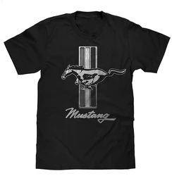 Camiseta con logotipo de Ford Mustang para hombre, camisa negra de talla grande, 2022 algodón, cómoda, para las cuatro estaciones, 100%