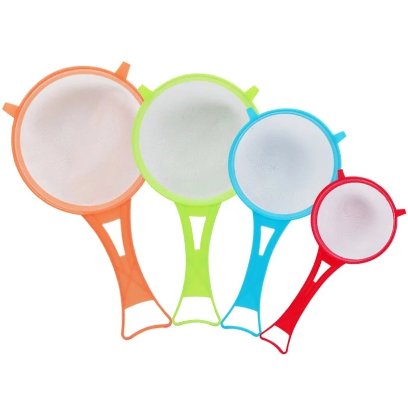 

Set of 4 Multi-purpose Mesh Filter with Handle - Perfect for Tea, Juice, Flour, Soy Milk, Etc. - Kitchen Gadgets, Easy To Filter