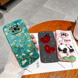 Telefoon Hoesje Voor Xiaomi Poco X3 Pro Nfc Leuke Cartoon Panda Patroon Vloeibare Schokbestendige Achterkant Voor Xiaomipocox3 X3pro X3nfc Funda
