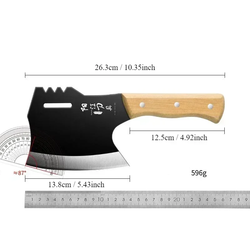 Chopping Bone Axe Kitchen Knife, Household Chopping Turkey and Big Bones Sharp Axe Knife, Commercial Butcher's Chopping Knife view 5