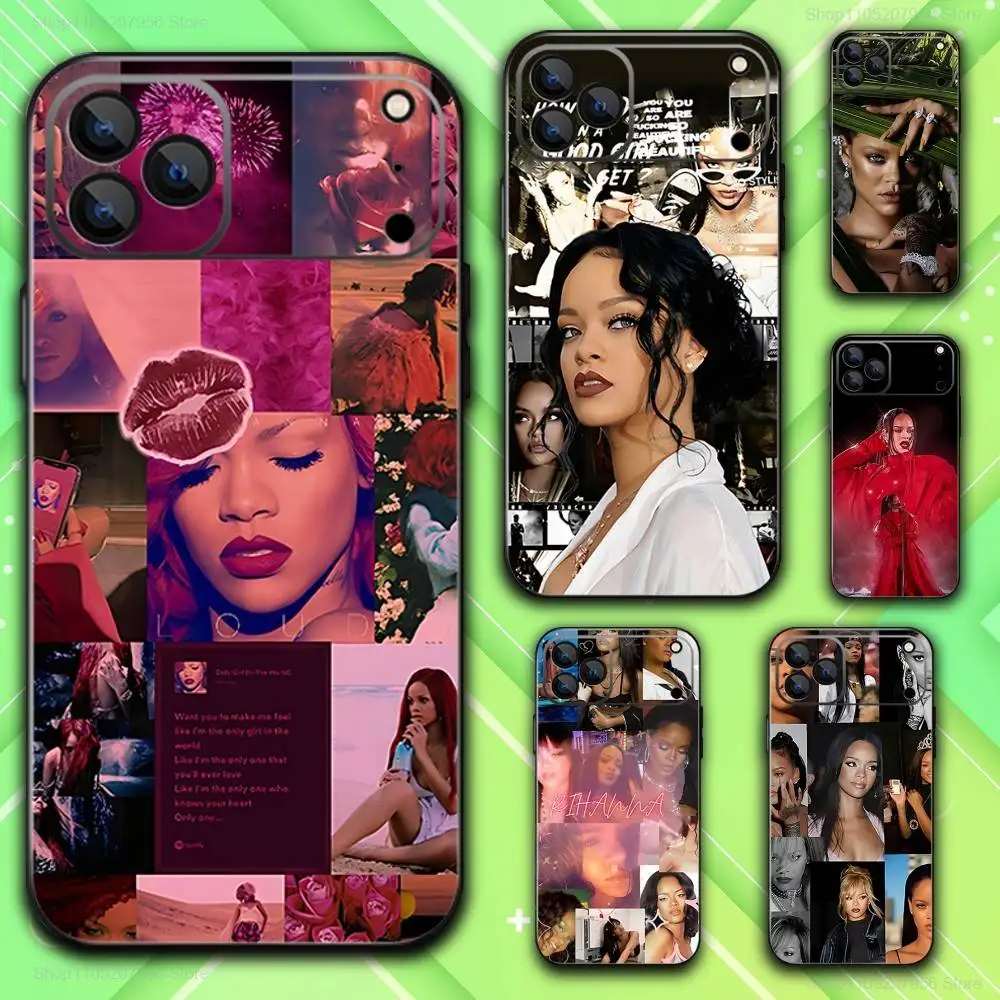 

R-Rihanna Singer L-Loud For iPhone 17,16,15,14,13,12,11,Plus,E,Air,Pro,Max,Mini,Black Phone Case Ultra-Thin