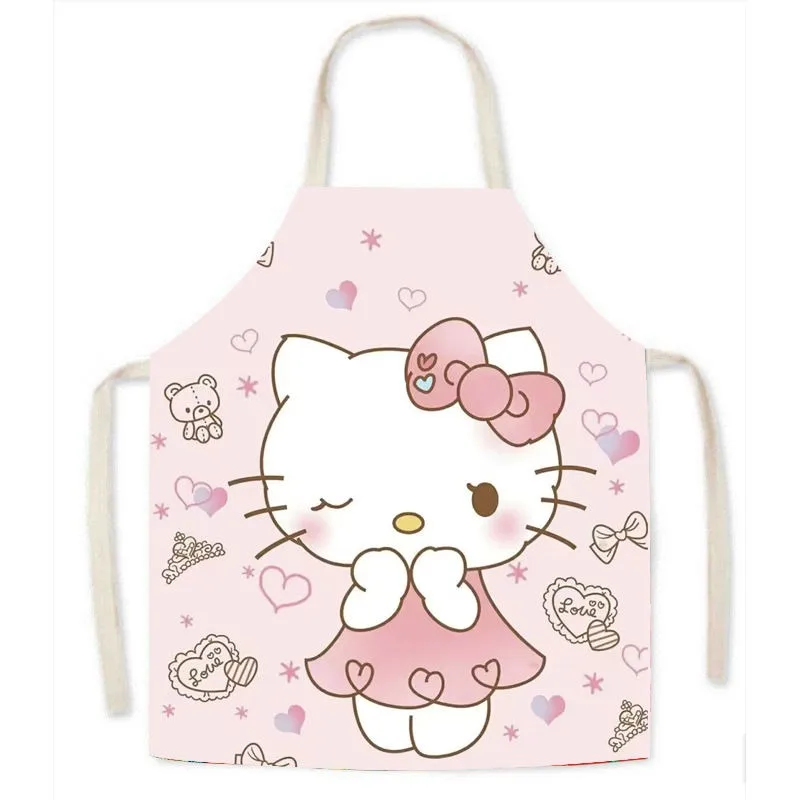 Cute SL cartoon cinnamon dog KT cat apron adult sleeveless anti-fouling work clothes kitchen children\'s studio baking waist