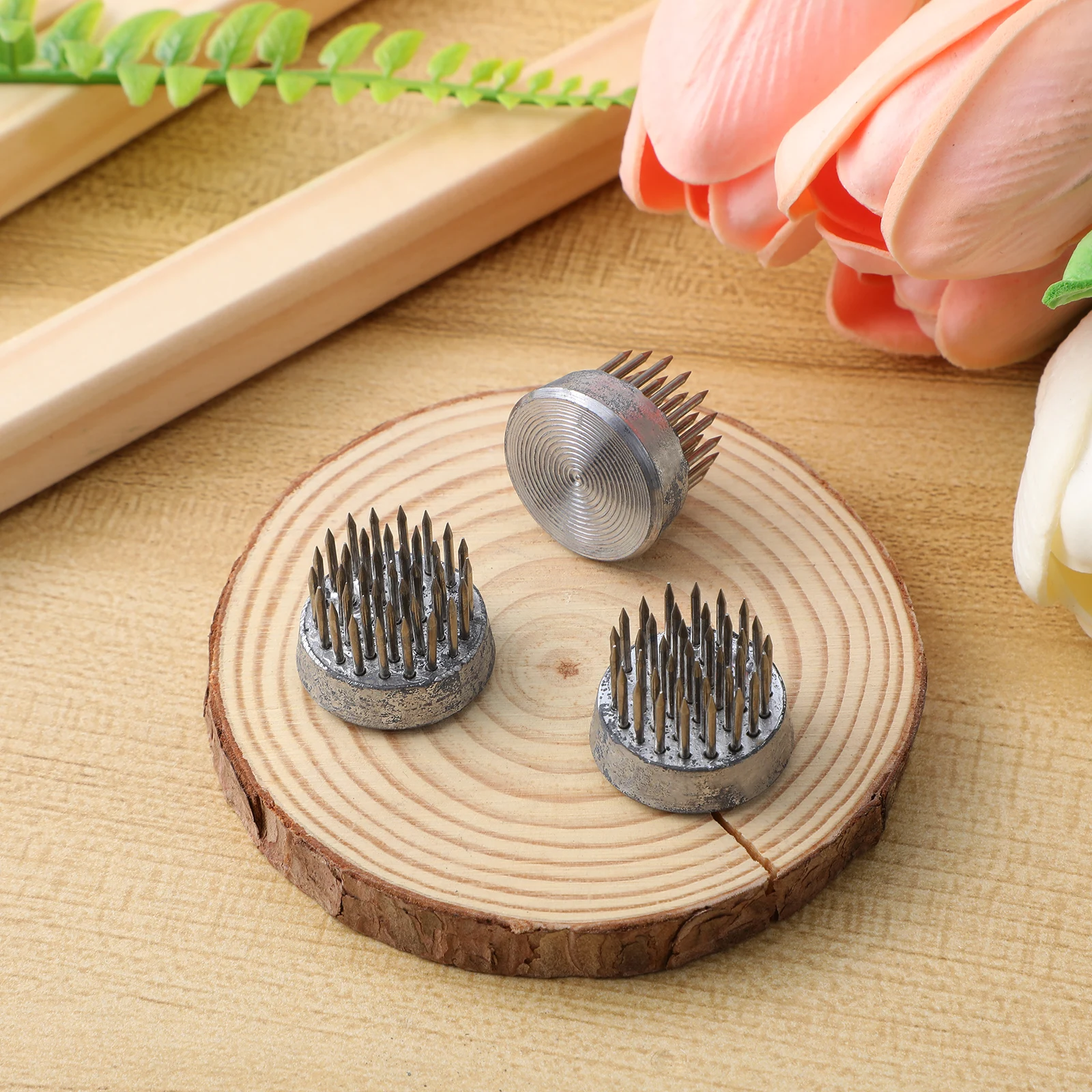 

5pcs Round Jian Shan Floral Arrangement Pin Holder 23mm Steel Base for Flower Arranging Tools Artificial Flowers