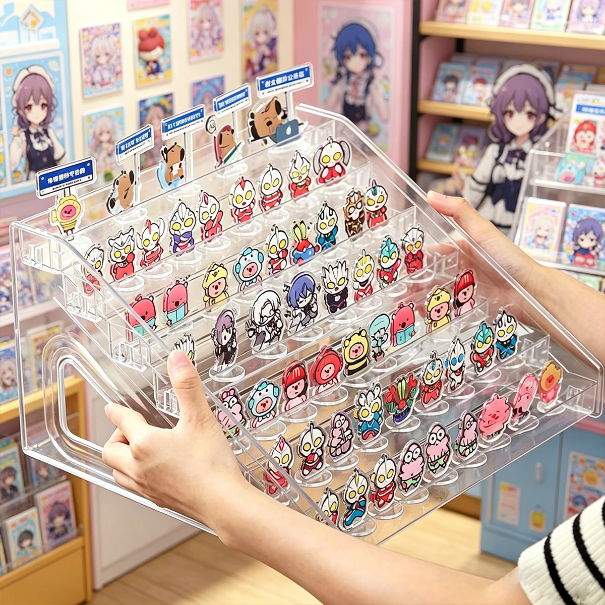 1pc Multi-Layer Transparent Staircase Display Stand Universal Storage Display Stand Anime Plaques/Jewelry Collectible Accessorie
