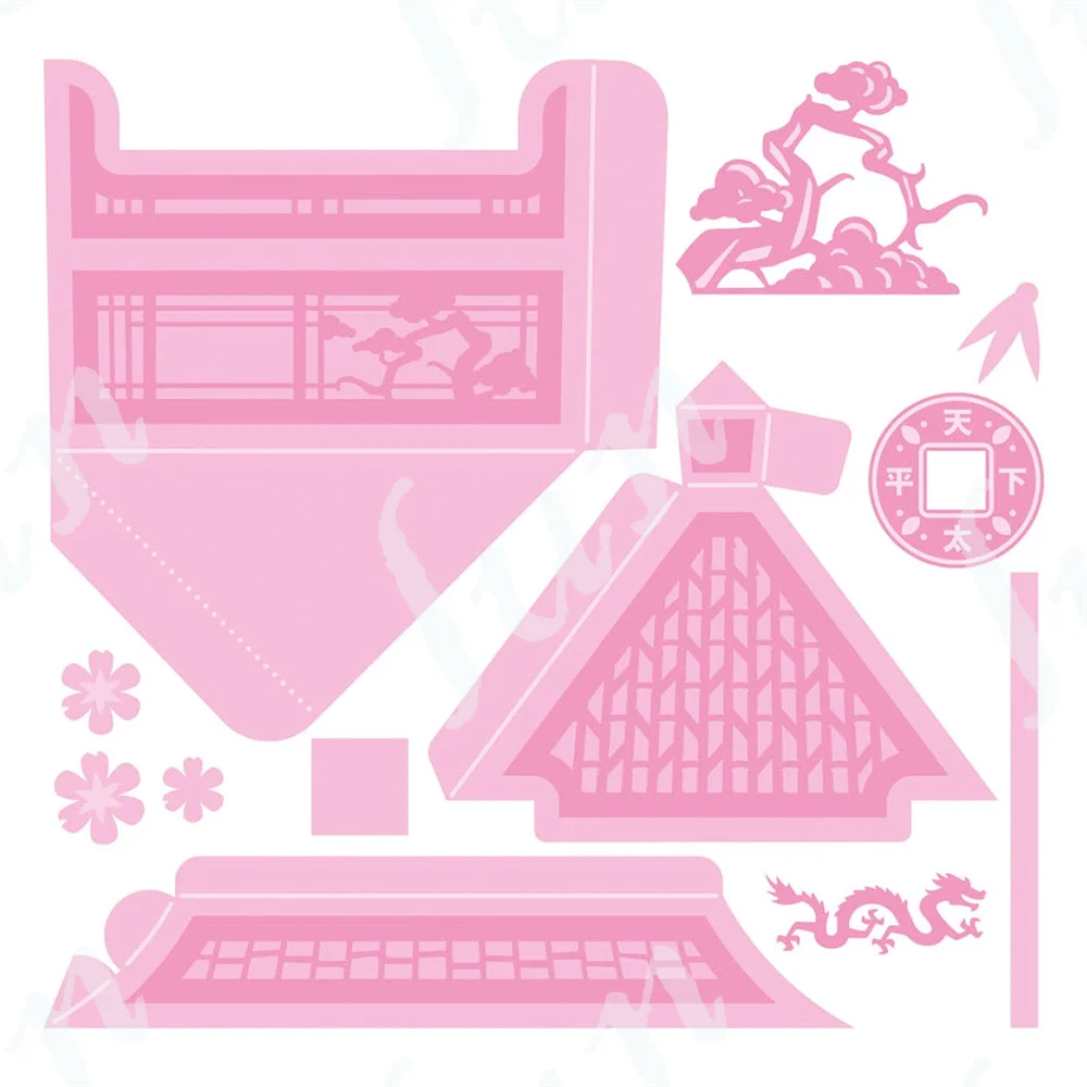 New Pretty Pagoda Gift Box Die Cut Metal Cutting Dies Stencils for DIY Scrapbooking Photo Album Paper Card Embossing Molds - Image 3