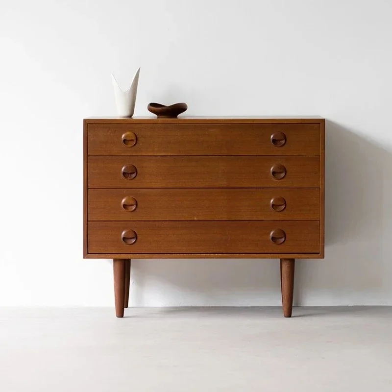 Nordic Danish retro solid wood cherry wood four-chest chest drawer storage style customization