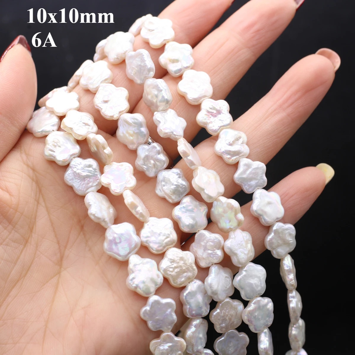 

10x10mm 6A Natural Freshwater White Pearl Baroque Petal Bead Fine Gift Women Jewelry Making DIY Necklace Bracelet Accessories