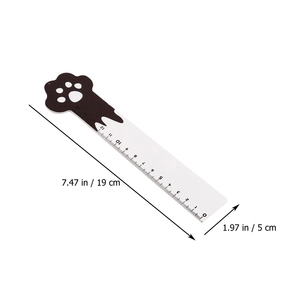 

4pcs Cartoon Paw Wooden Rulers Portable Multi-Function Student Ruler Kids Measuring Rulers School Office Home Student Household