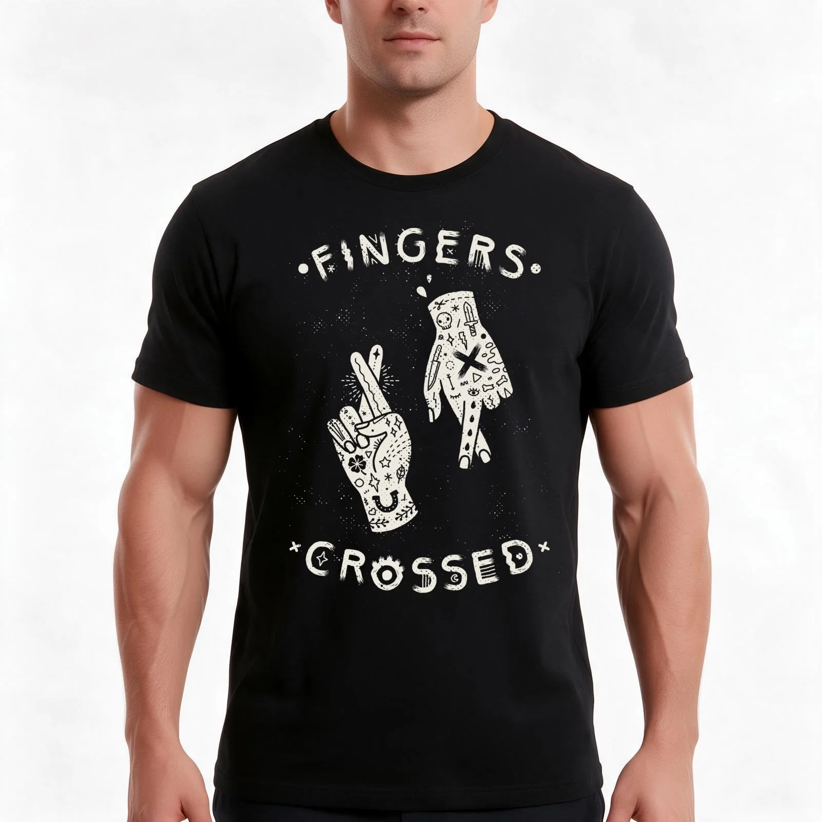 Good Luck/I'm Lying T-Shirt, Summer Casual Cotton Tee, Oversized Streetwear Tops, Vintage Graphic Print, Loose Fit Short Sleeve