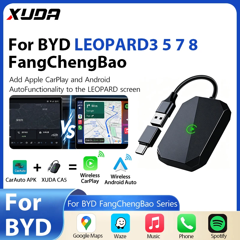 For BYD LEOPARD 3 5 7 8 FangChengBao CarAuto APK GoogleMap Spotify Music Multilingual Add Apple CarPlay/Android Auto to Your Car