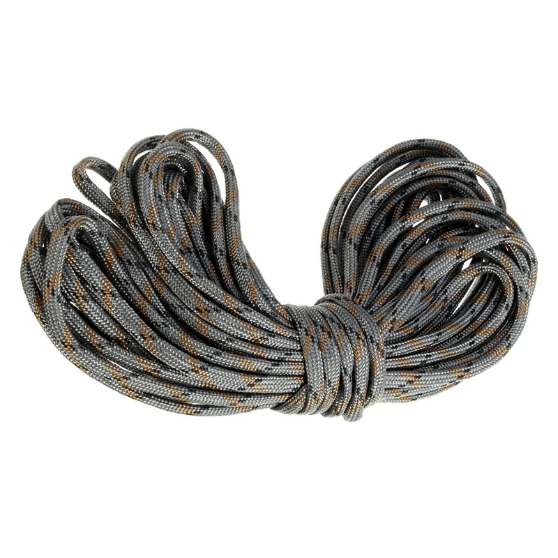 Hot-3X 7 Rope Paracord Parachute Rope Resistant Camping Survival Color: Grey Camo Length: 15M