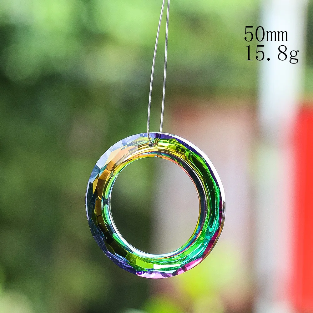 Multiple Color Crystal Pendants Multi-faceted Cut Glass Prism Crystal Chandelier Accessories Rainbow Handmade DIY Home Decor