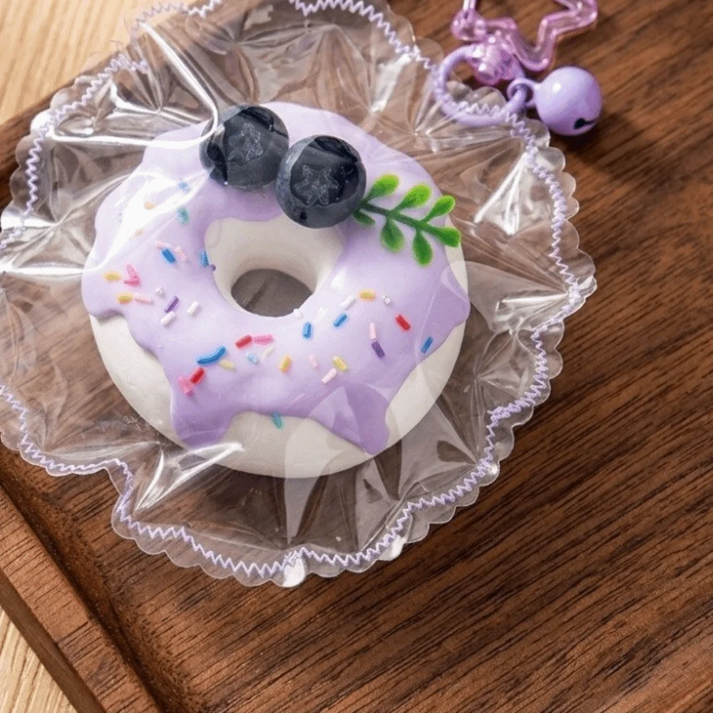 Handmade Food Grade Silicone Squishy Keychain Bounce Shapable Creative Donut Squishy Slow Rising Cute Slow Rebound Hand Relax
