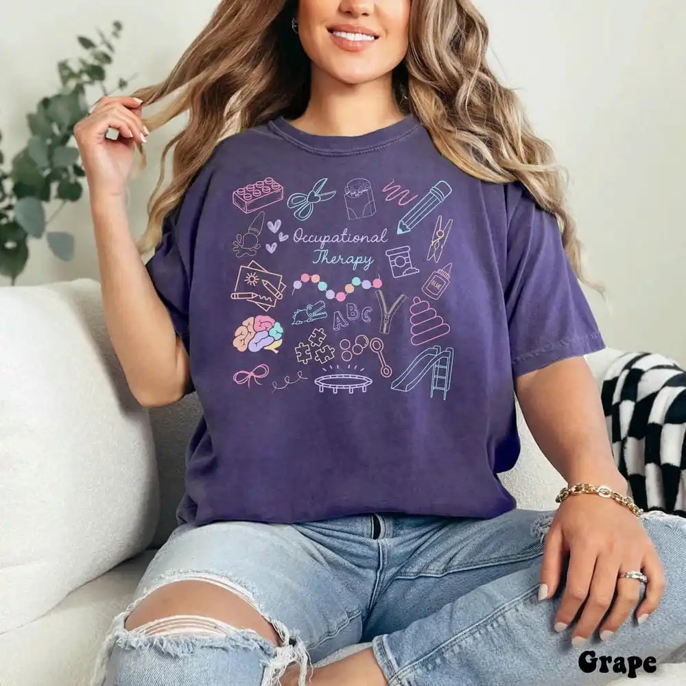 Vintage Occupational therapy Comfort Crewneck Shirt Sleeve T-Shirt Trendy a fully customizable tee 100% Cotton Casual Streetwear