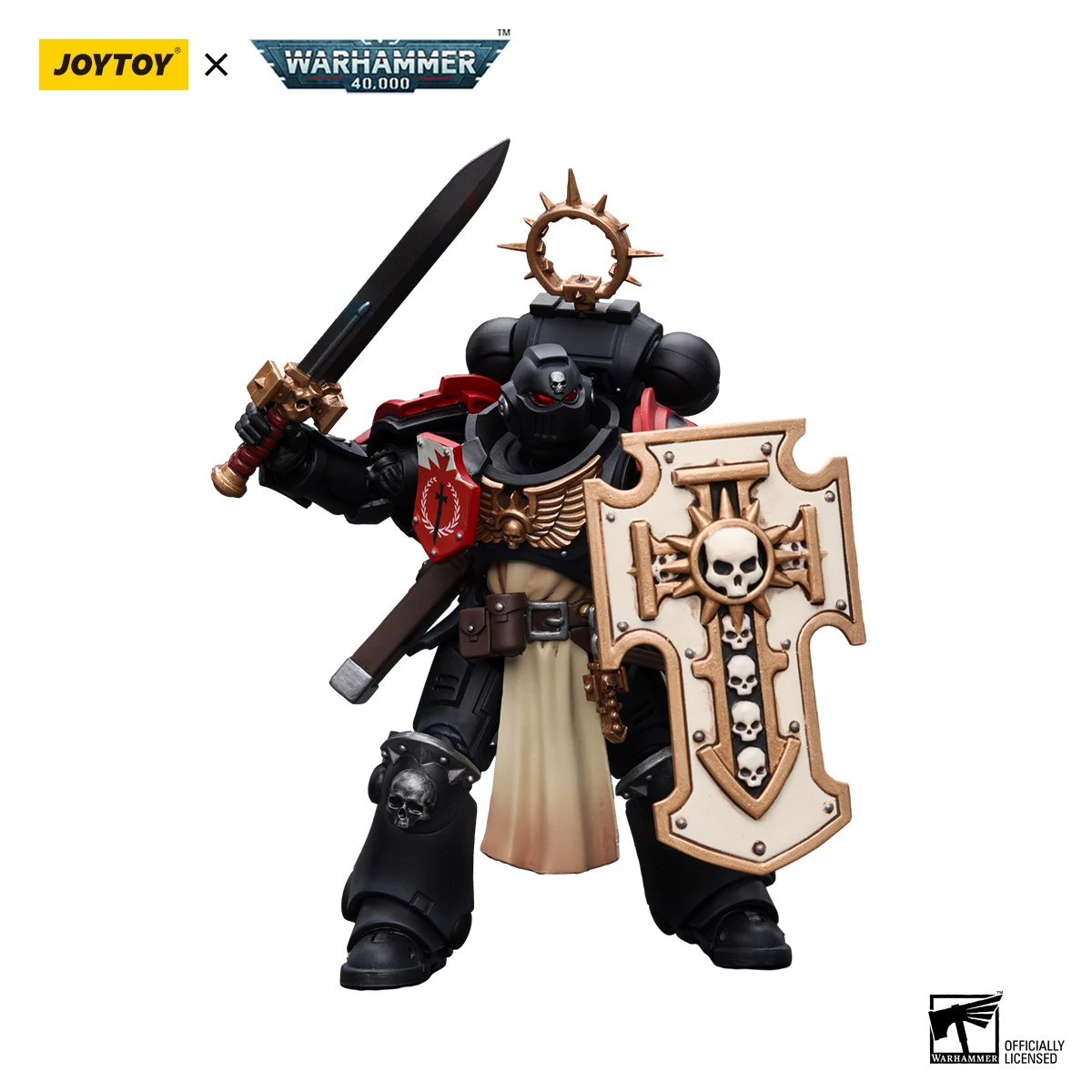 Joytoy ชุดโมเดลทหารอนิเมะสำหรับตุ๊กตาขยับแขนขาได้ Warhammer 40K สีดำ